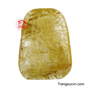 Mặt Phật thạch anh vàng thiên nhiên
