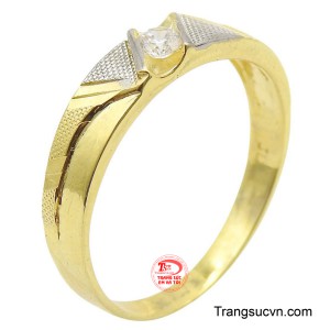 Nhẫn nữ vàng tây 10K đơn giản được gắn những viên đá quý nhỏ nhắn, lấp lánh được tạo điểm nhấn tinh tế và sang trọng.