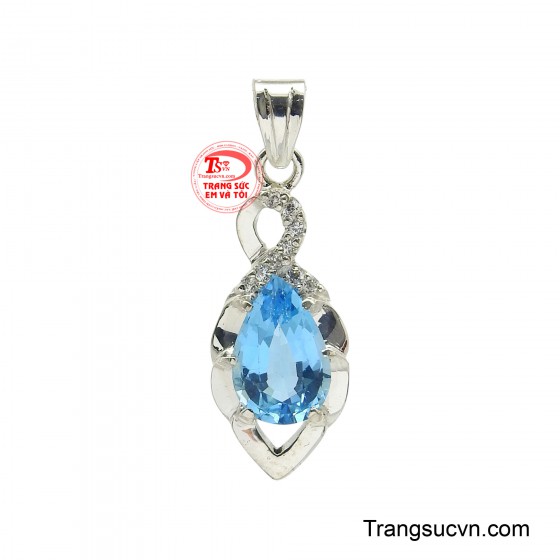 Mặt dây bạc topaz thanh lịch
