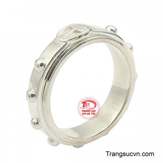 Nhẫn công giáo bạc xoay