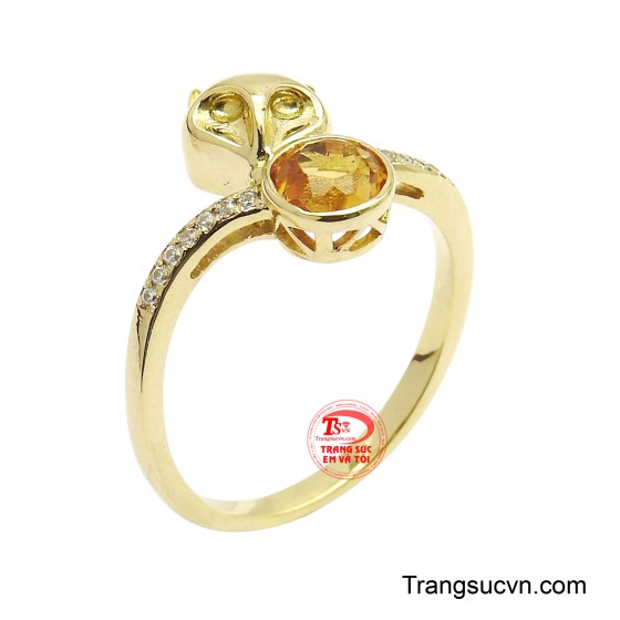 Nhẫn nữ thạch anh hồ ly duyên dáng