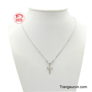 Dây chuyền thánh giá ban ơn là một biểu tượng thanh lịch và đầy ý nghĩa của đức tin, được chế tác từ bạc trắng tinh khiết.