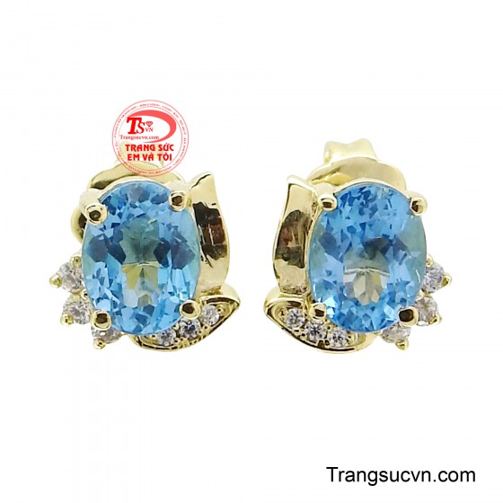 Bông tai đá topaz