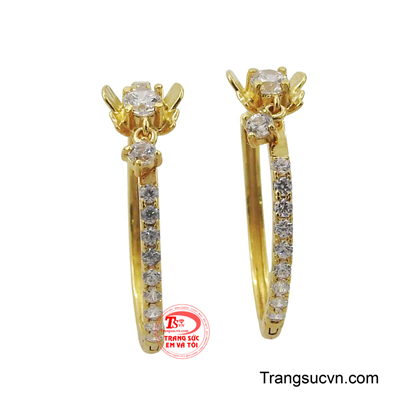 Hoa tai vàng tây 10k nhỏ xinh