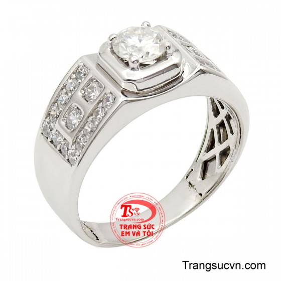 Nhẫn nam tinh tế vàng trắng