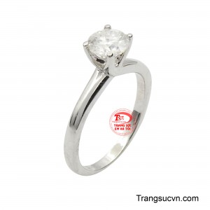 Nhẫn nữ vàng trắng 14k tinh tế