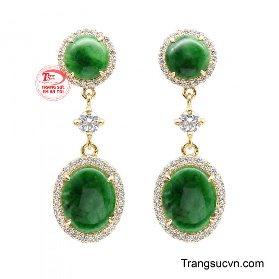 Hoa tai ngọc cẩm thạch kiêu sa