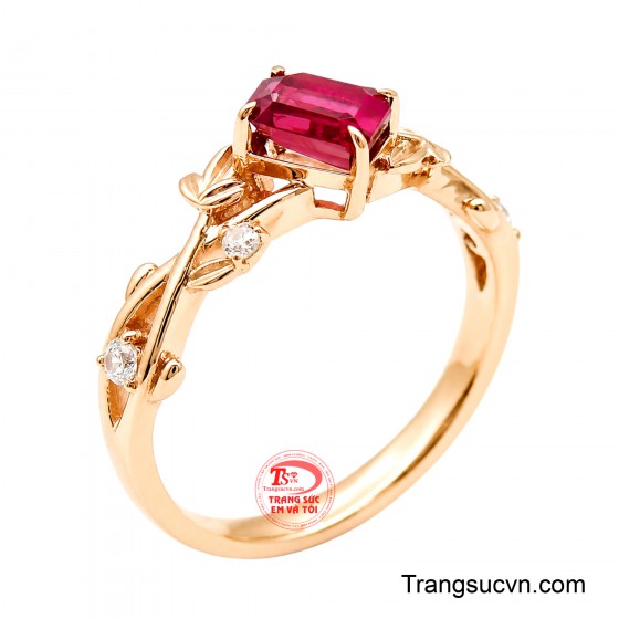 Nhẫn nữ ruby trang nhã