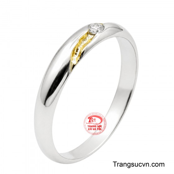 Nhẫn nữ vàng trắng thiên kim