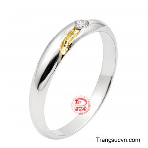 Nhẫn nữ vàng trắng thiên kim sở hữu thiết kế thanh mảnh, tinh tế nhưng vẫn toát lên vẻ sang trọng và quý phái dành cho phái đẹp. 