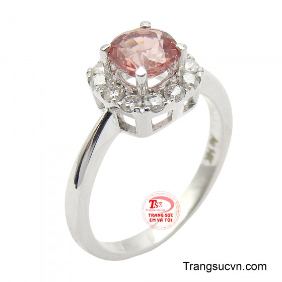 Nhẫn vàng 14K gắn đá Spinel