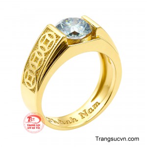 Nhẫn nam Kim tiền phú quý lấy cảm hứng từ họa tiết Kim Tiền