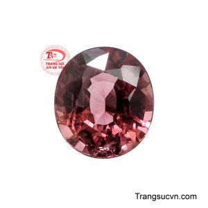 Viên Spinel Chiêu Tài sở hữu dáng oval thanh lịch cùng sắc hồng sẫm đầy cuốn hút.