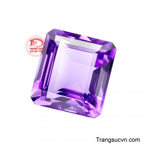 Thiết kế dáng vuông cắt góc với các giác cắt chế tác tỉ mỉ, giúp viên đá phản chiếu ánh sáng đa chiều.