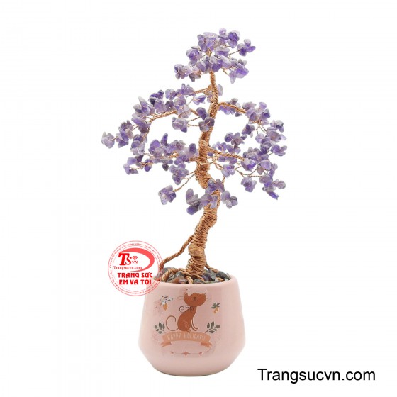 Cây đá quý thạch anh tím