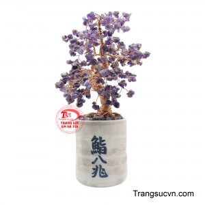 Cây đá quý thạch anh tím tài lộc