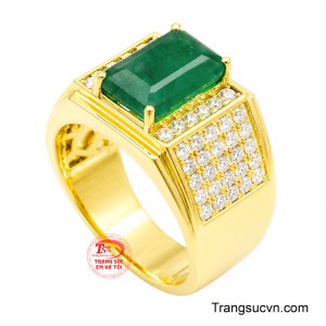 Sắc vàng rực rỡ hòa cùng màu xanh Emerald tạo nên tổng thể nam tính, lịch lãm và đầy cuốn hút. 