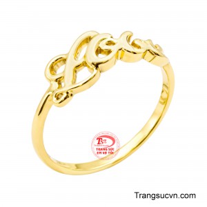Nhẫn Nữ Vàng Tình Yêu Gắn Kết