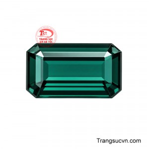 Sắc lục sâu kết hợp cùng đường nét chữ nhật thuôn dài mang đến vẻ đẹp phù hợp với những thiết kế trang sức cao cấp, nơi sự tinh tế được thể hiện qua từng chi tiết.
