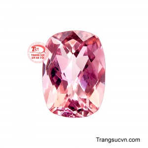 Viên Tourmaline Hồng Ngọc nổi bật với sắc hồng cam quyến rũ, mang vẻ đẹp vừa mềm mại vừa đầy sức sống. 