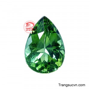 Viên Tourmaline Ngọc Diệp gây ấn tượng với sắc xanh lục phớt vàng thanh thoát, mang đến cảm giác tươi sáng và đầy sức sống. 