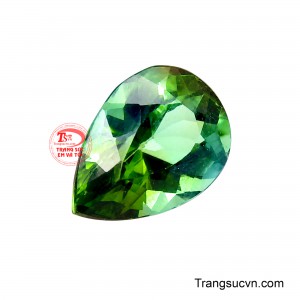 Sự hòa quyện giữa nền xanh lục và ánh vàng nhẹ tạo nên chiều màu độc đáo, vừa trong trẻo vừa có chiều sâu. 