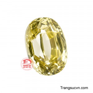 Viên đá gợi hình ảnh sắc vàng lan tỏa như ánh sáng phủ xuống vạn vật, mang hàm ý về sự rộng mở, vẻ đẹp cao quý và nguồn năng lượng sung túc. 