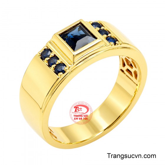 Nhẫn Nam Sapphire Vượng Khí