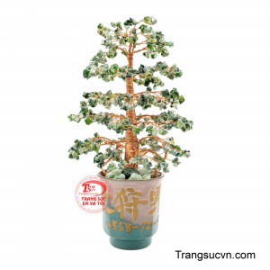 Những viên đá mang sắc xanh rêu đan xen tạo cảm giác như tán cây đang phủ đầy những mầm ngọc. 