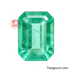 Emerald Lục Bảo Trường An sở hữu dáng cắt chữ nhật cắt góc cân đối, mang vẻ đẹp thanh lịch. v
