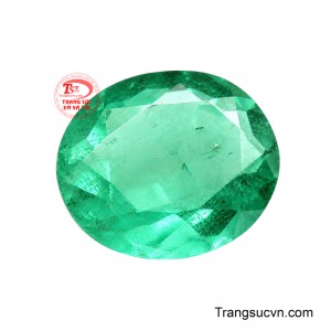Với hình dáng trang nhã cùng sắc xanh giàu sức sống, viên Emerald này thích hợp chế tác nhẫn, mặt dây chuyền và các thiết kế trang sức cao cấp.
