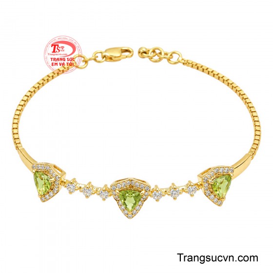 Lắc Tay Peridot Vàng Kiều Diễm