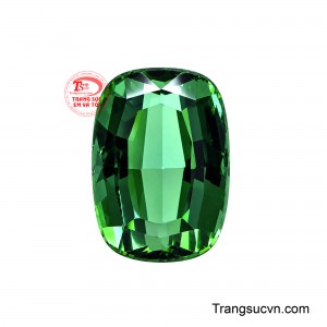 Viên Tourmaline Phú Quý Vượng Tài thu hút ánh nhìn bởi sắc lục tự nhiên trong trẻo, mang nét đẹp nhẹ nhàng nhưng vẫn toát lên sự quý phái. 