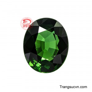 Viên Tourmaline Thịnh Bảo Phú Quý nổi bật với sắc lục đậm cuốn hút, mang vẻ đẹp sâu thẳm và đầy mê hoặc của thiên nhiên. 