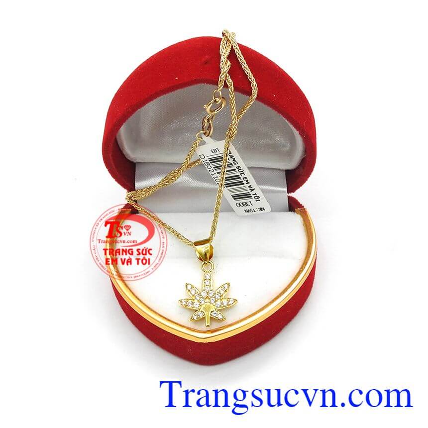 Bộ dây chuyền nữ lá phong nhỏ, trang sức bộ