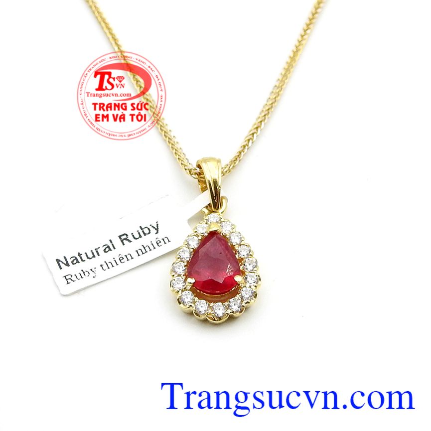 Bộ dây chuyền ruby vàng tây, trang sức bộ