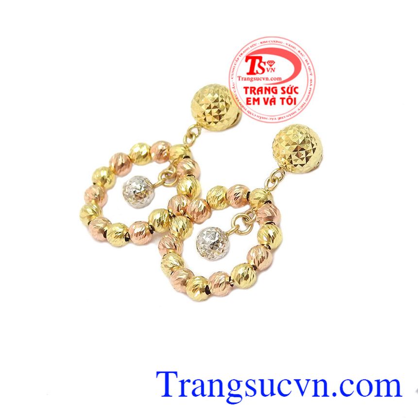 Hoa tai vàng cá tính, hoa tai vàng tây.