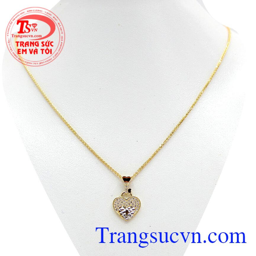 Bộ dây nữ trái tim tình yêu, Bộ dây chuyền nữ nhập khẩu xinh xắn, Bộ dây nữ thời trang