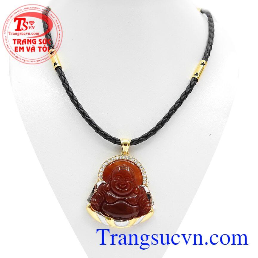 Bộ dây phật Di Lặc cá tính, Bộ dây chuyền nam mệnh thổ, Bộ dây phật Di Lặc bọc vàng