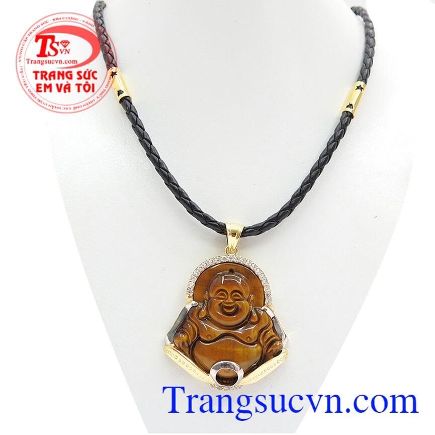 Bộ dây phật Di Lặc ngọc Mắt Hổ cá tính, Bộ dây chuyền nam mệnh thổ, Bộ dây chuyền cá tính phái mạnh