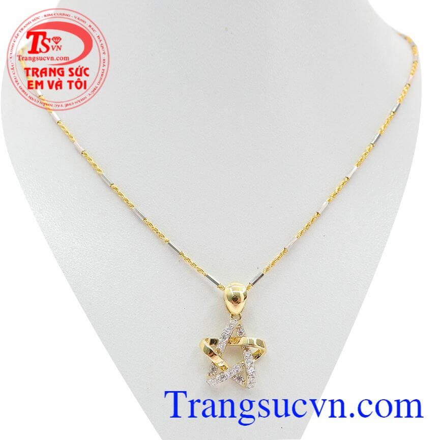 Bộ dây chuyền ngôi sao tỏa sáng, Bộ dây chuyền nữ nhập khẩu thời trang, Bộ dây kết hợp tinh tế