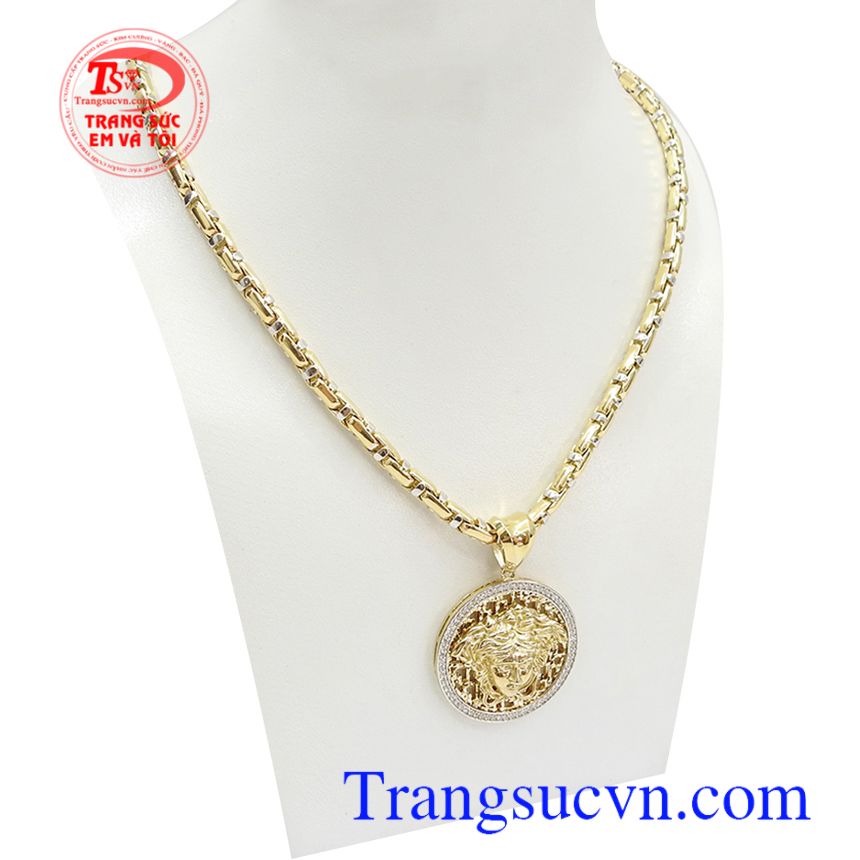 Bộ dây nam nhập khẩu mạnh mẽ, bộ trang sức vàng nam, bộ dây chuyền