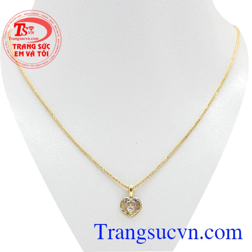 Bộ dây nhập khẩu quà tặng trái tim, Bộ dây chuyền nữ nhập khẩu tinh xảo, Bộ dây chuyền vàng tây đẹp
