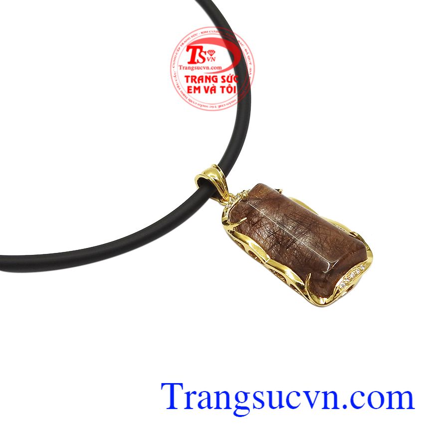 Bộ mặt thạch anh tóc bọc vàng, Bộ dây vàng nam, Trang sức nam thời thượng