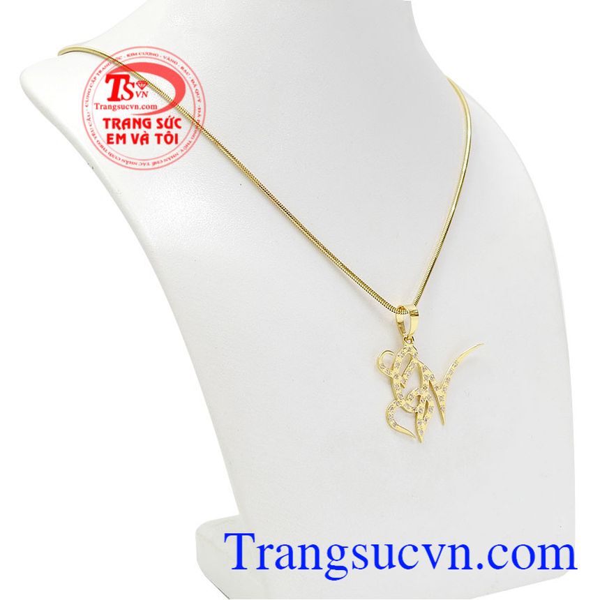 Bộ trang sức chữ CN đẹp, Trang sức bộ, bộ dây chuyền nữ thời trang