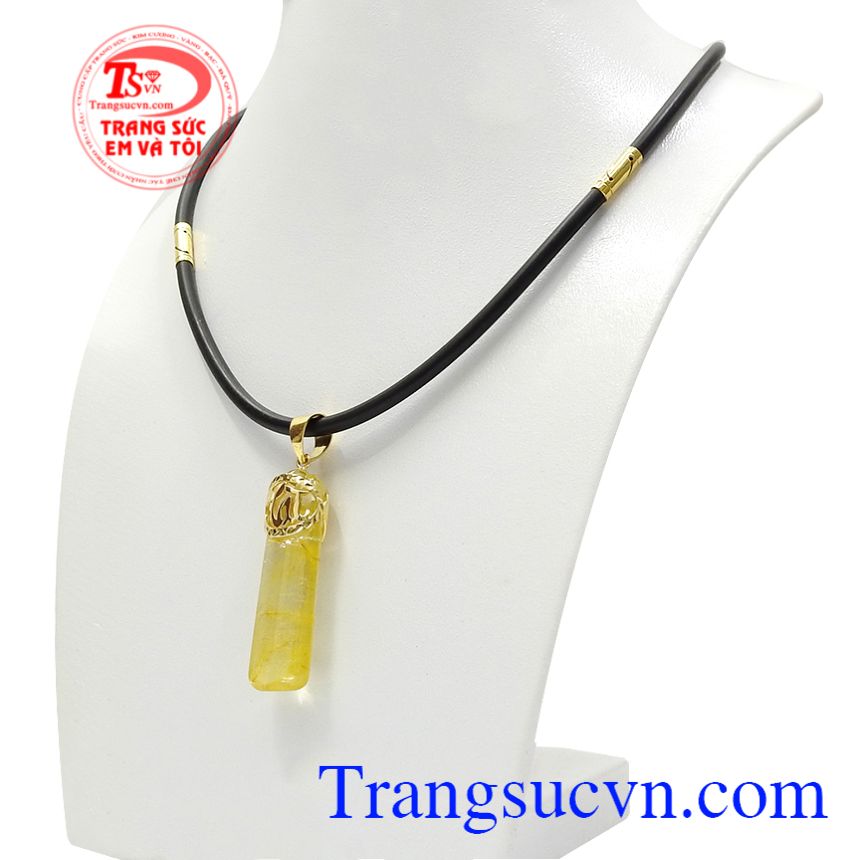 Bộ trụ thạch anh tóc tài lộc, Bộ dây chuyền nam, Trang sức nam thời trang