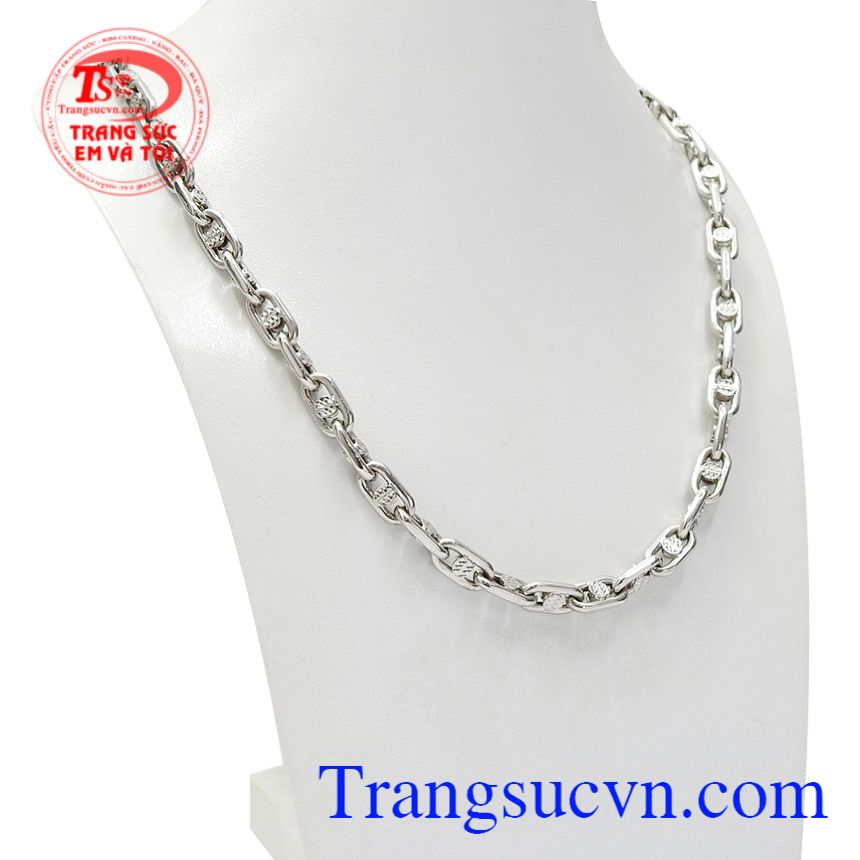 Dây vàng trắng Italy 18k, Dây chuyền vàng, dây chuyền nam sang trọng
