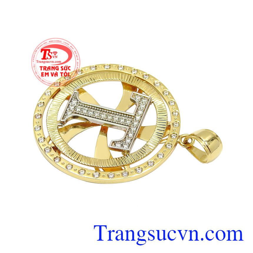 Mặt dây chữ T nam tính, Mặt dây chuyền nam tài tử, Mặt dây chuyền vàng 