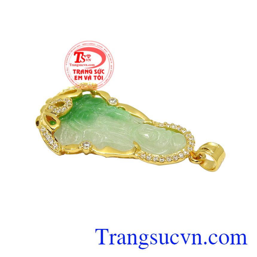 Mặt dây vàng Quan Âm cẩm thạch, Mặt phật bình an, Mặt quan âm 