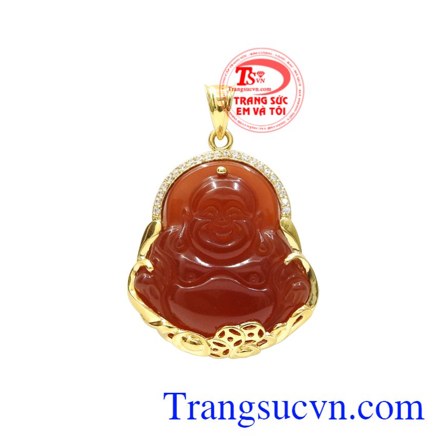 Mặt phật di lặc mã não thiên nhiên, Mặt dây chuyền nam cá tính, Mặt phật bọc vàng phú quý Mặt phật di lặc mã não thiên nhiên, Mặt dây chuyền nam cá tính, Mặt phật bọc vàng phú quý